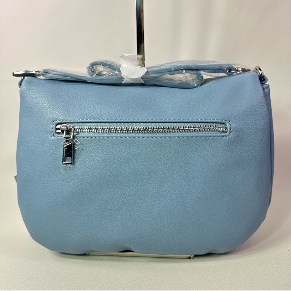 WOMEN’S NEW MODA LUXE VEGAN LEATHER BLAKE CROSSBODY SKY BLUE - Picture 5 of 13